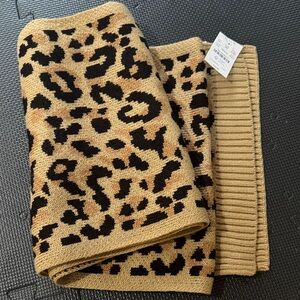 J Crew Leopard Print Knit Scarf